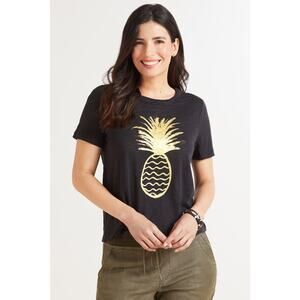 Chaser Black and Gold Pineapple tee Size Small Women’s